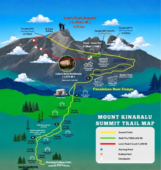 mount kinabalu map